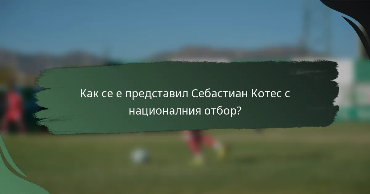 Как се е представил Себастиан Котес с националния отбор?