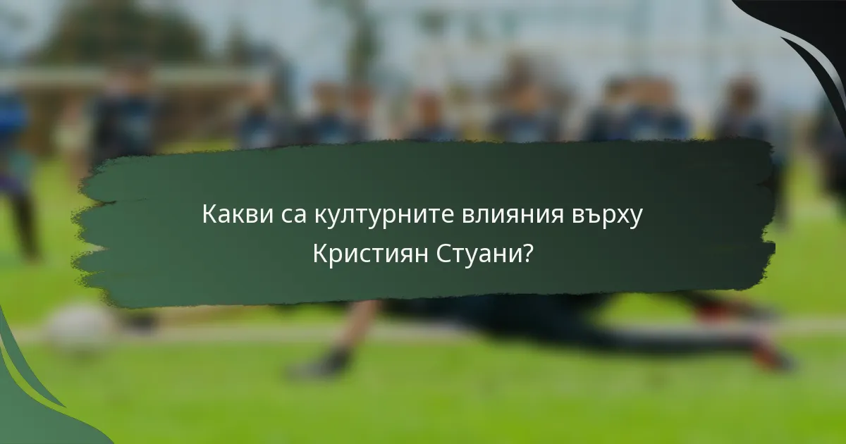 Какви са културните влияния върху Кристиян Стуани?