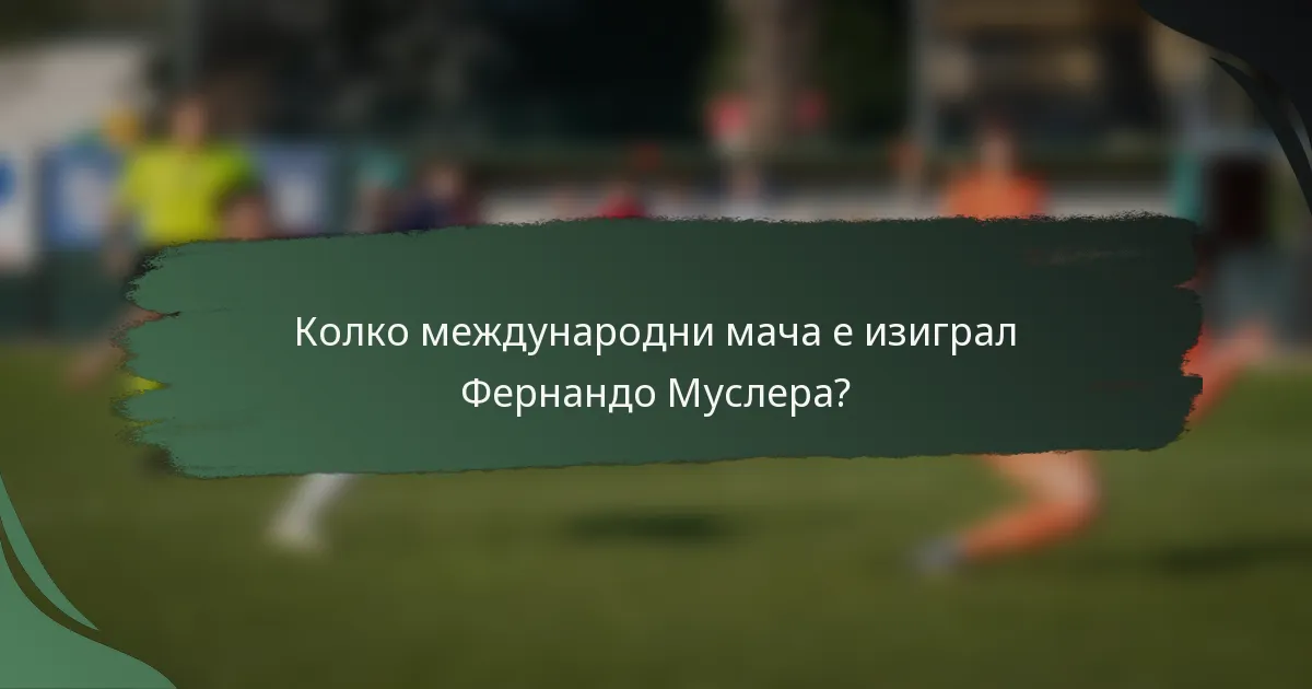 Колко международни мача е изиграл Фернандо Муслера?