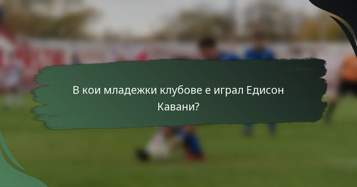 В кои младежки клубове е играл Едисон Кавани?