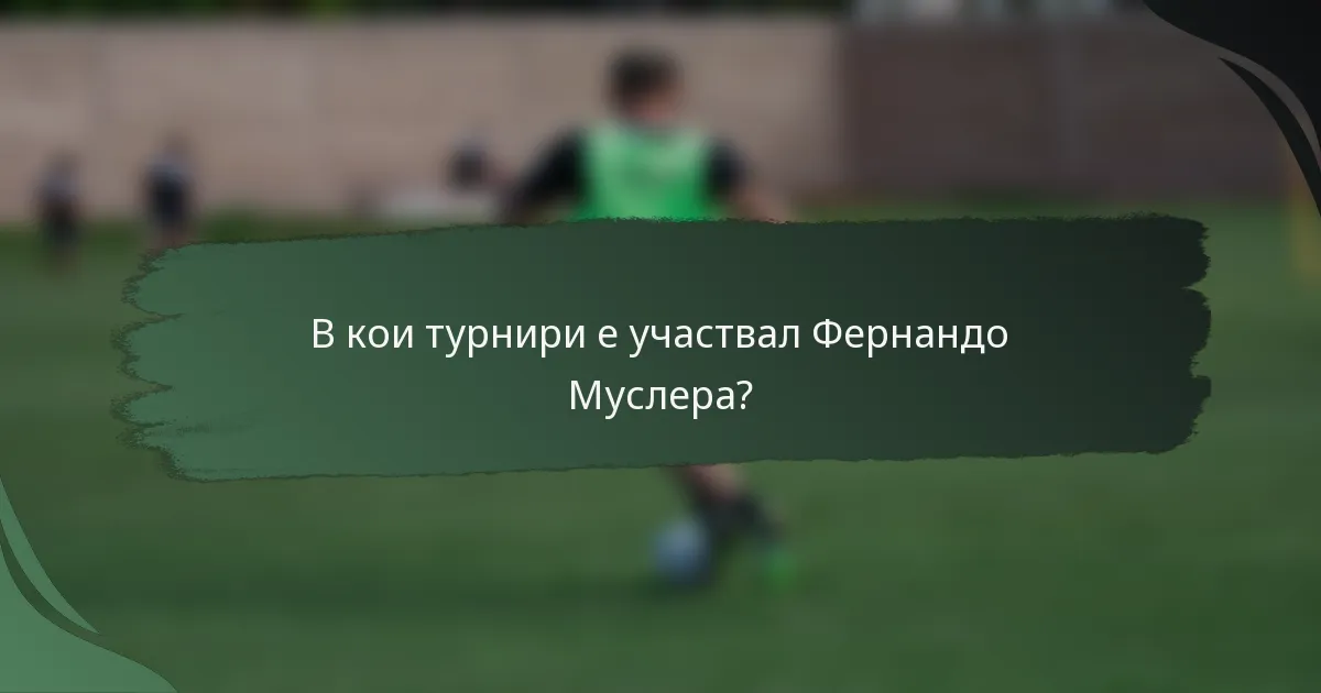 В кои турнири е участвал Фернандо Муслера?